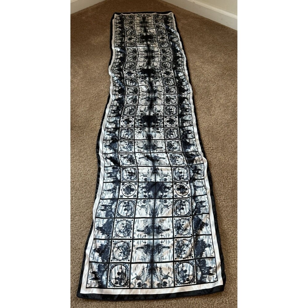 ROBIN RUTH DUTCH ART BLUE WHITE SCARF - Picture 2 of 5